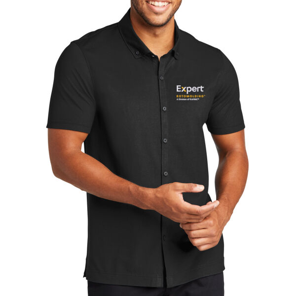 Embroidered Expert Rotomolding - Stretch Pique Full Button Polo Thumbnail