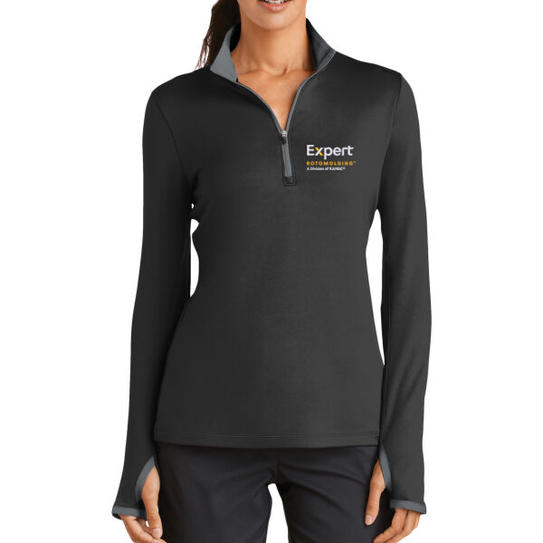 Embroidered Expert Rotomolding - Ladies Dri FIT Stretch 1/2 Zip Cover Up Thumbnail
