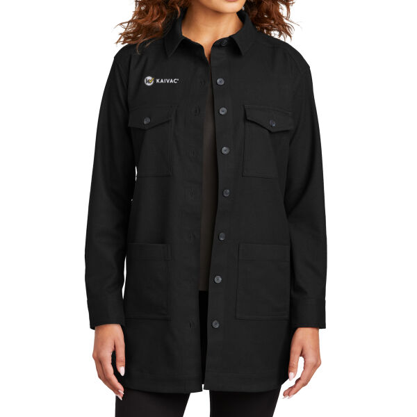 Embroidered Kaivac - Women's Long Sleeve Twill Overshirt Thumbnail