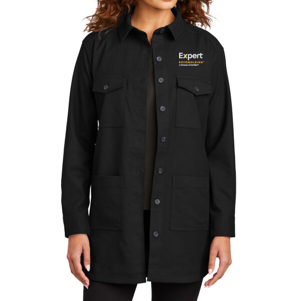 Embroidered Expert Rotomolding - Women's Long Sleeve Twill Overshirt Thumbnail