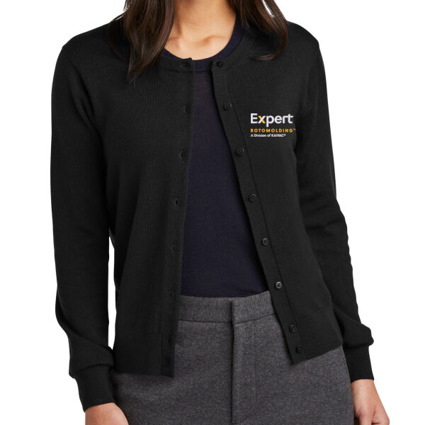 Embroidered Expert Rotomolding - Women's Washable Merino Cardigan Sweater Thumbnail