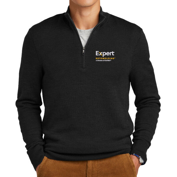 Embroidered Expert Rotomolding - Washable Merino Birdseye 1/4 Zip Sweater Thumbnail