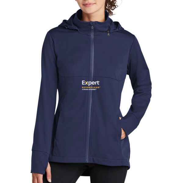 Embroidered Expert Rotomolding - Ladies Hooded Soft Shell Jacket Thumbnail